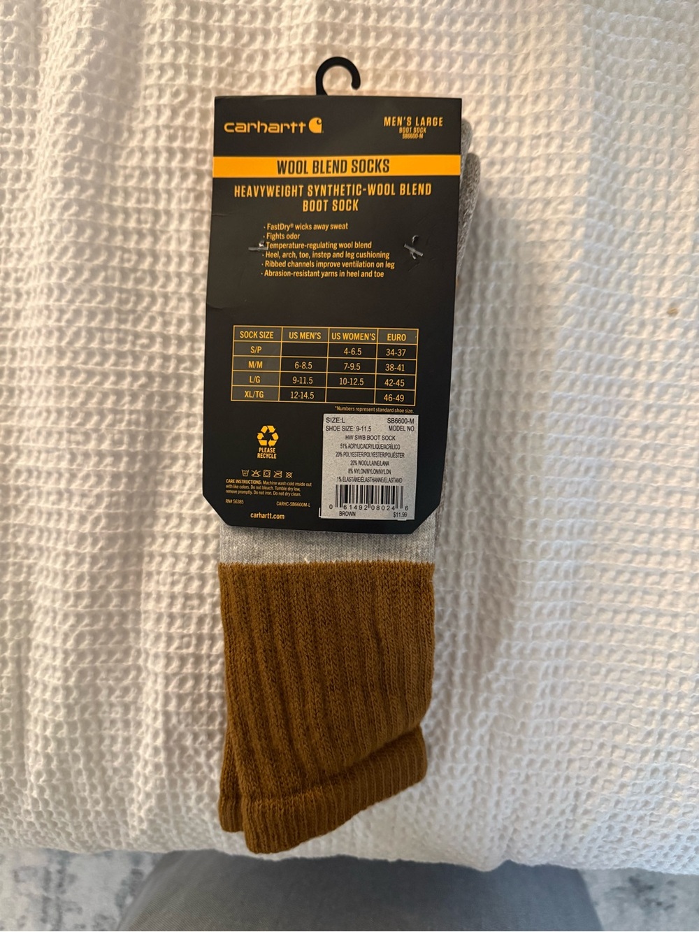 4 pack of Smartwool and Carhart Men’s Ribbed Boot Socks
